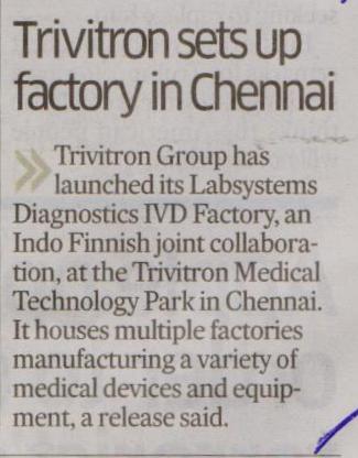 Trivitron sets up factory in chennai