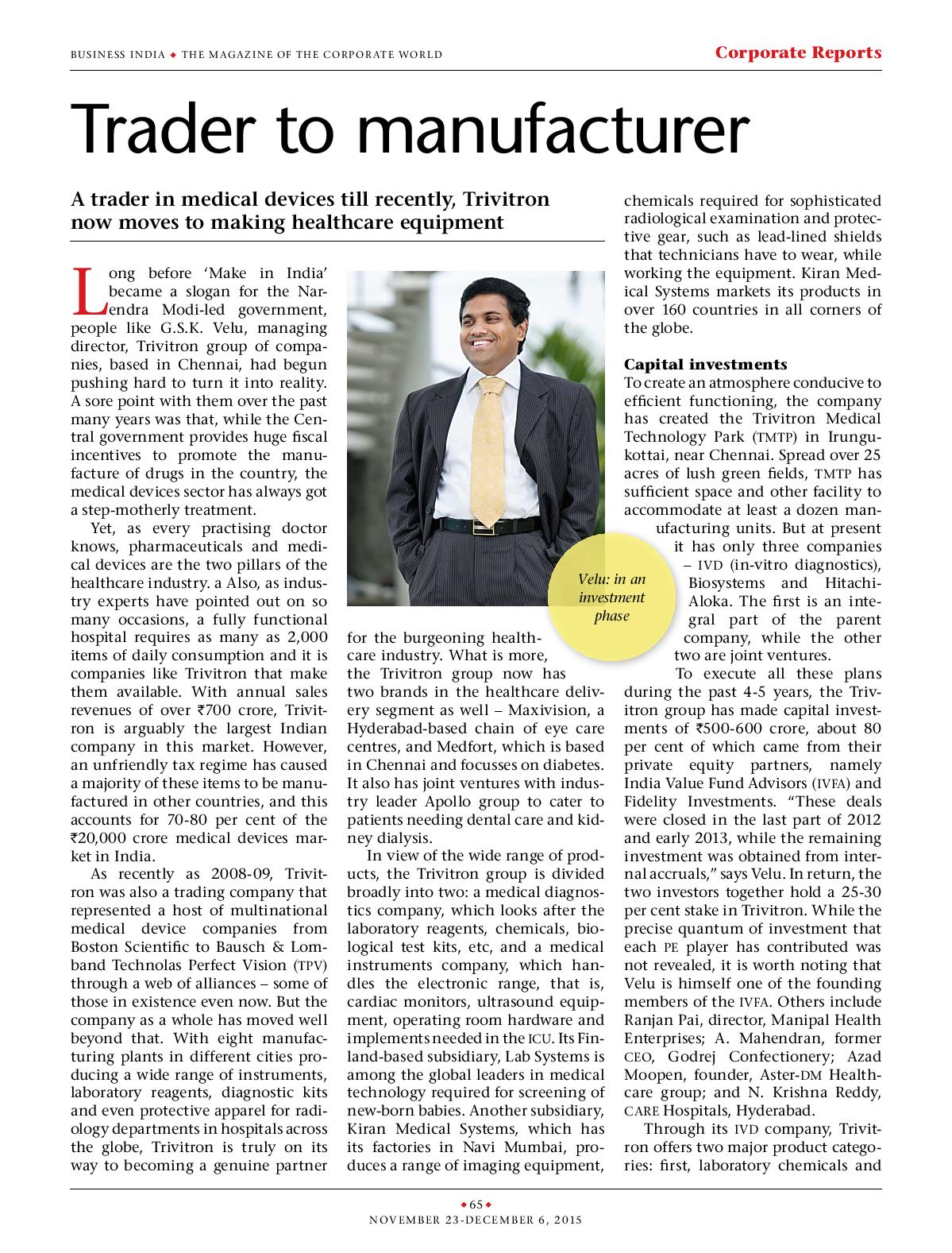 Trader to Manufacturer - Business India