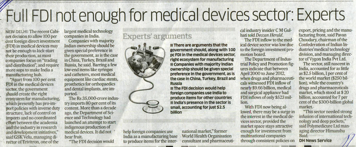 Full FDI not enough for medical sevices sector: Experts