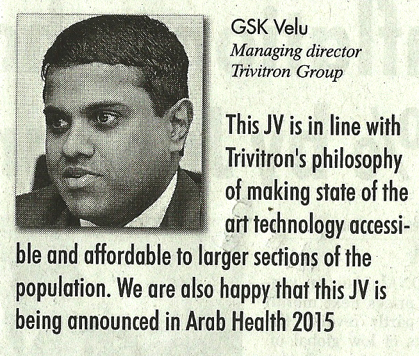 GSK Velu Managing Director Triviotron Group