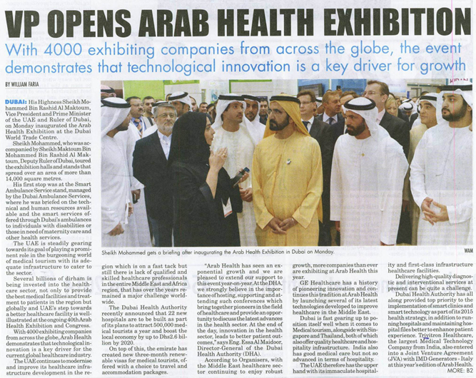 VP opens Arab Health Exhibition