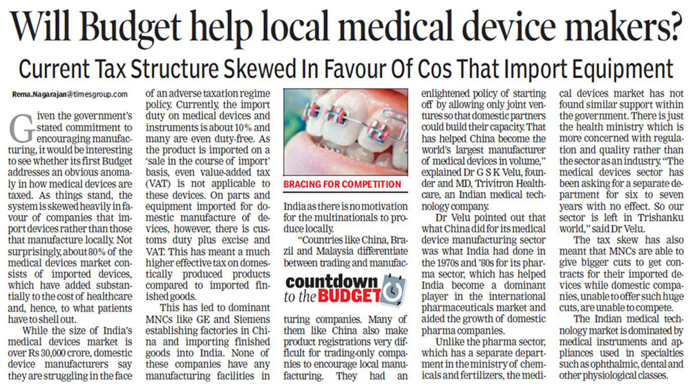 Will budget help local medical device makers?
