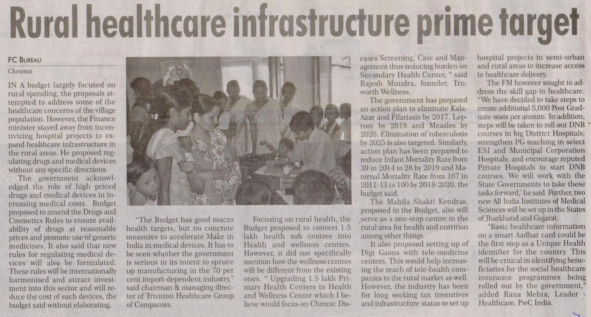 Rural healthcare infrastructure prime target