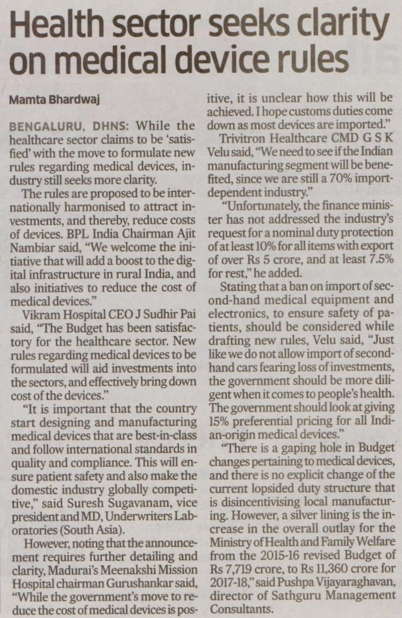 Health sector seeks clarity on medical device rules