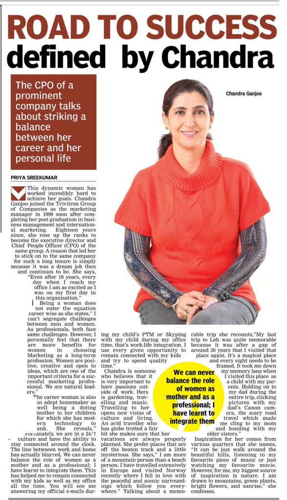 Road to success defined by Chandra Ganjoo