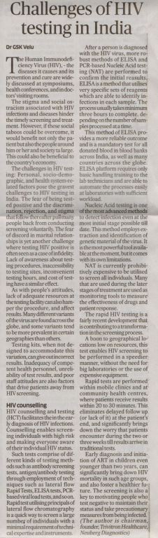 Challenges of HIV testing in India