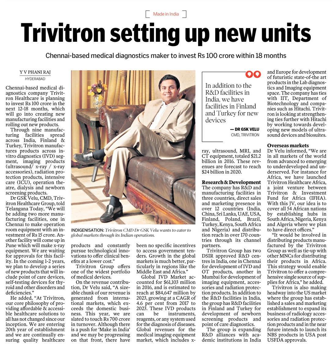 Trivitron setting up new units