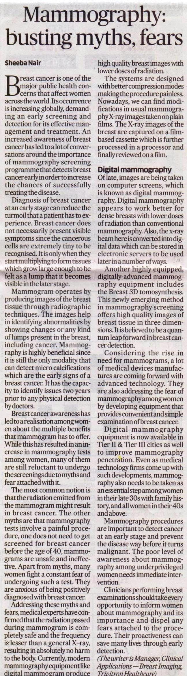 Mammography: busting myths, fears