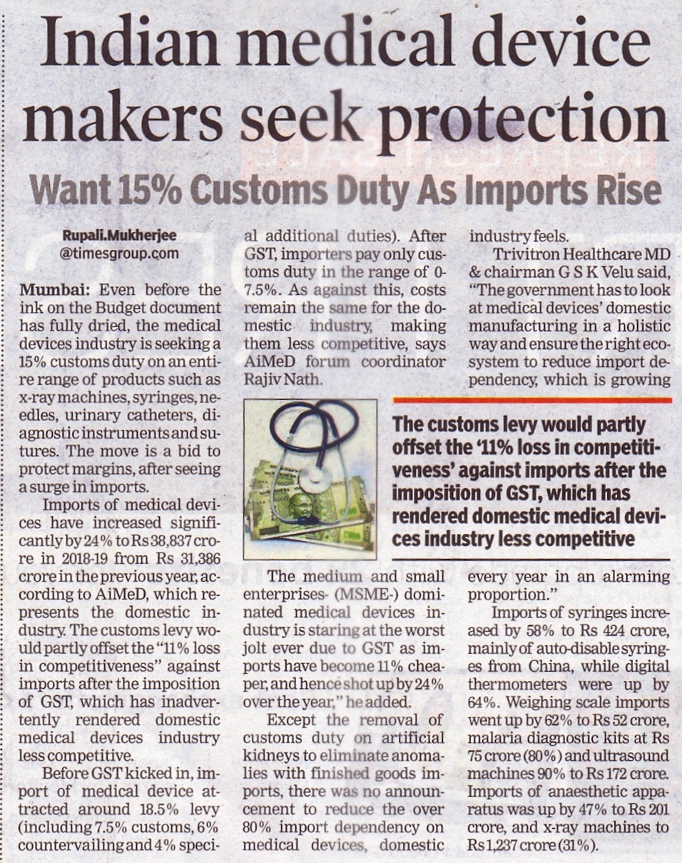 Indian Medical Device makers seek protection