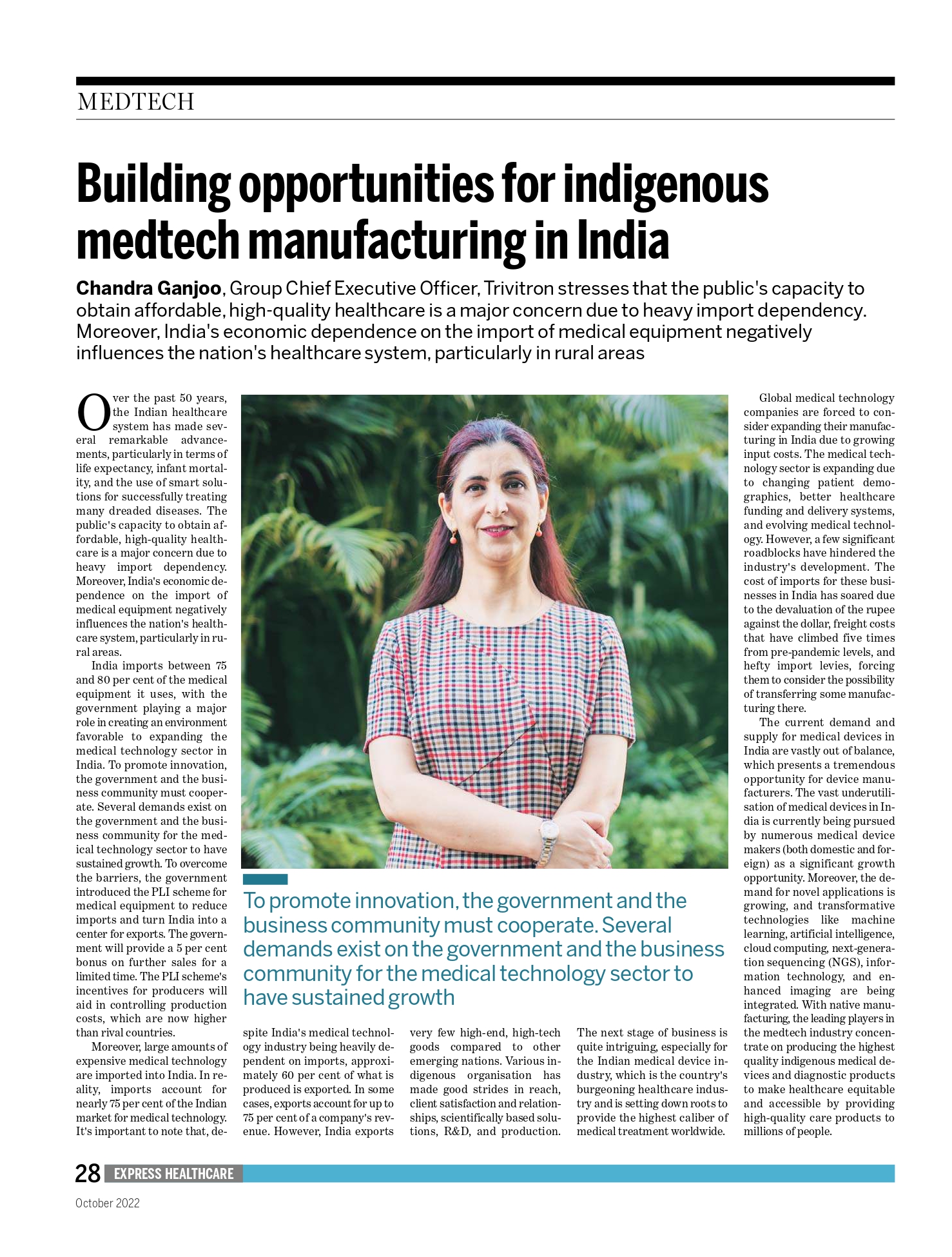 Building opportunities for indigenous medtech manufacturing in India