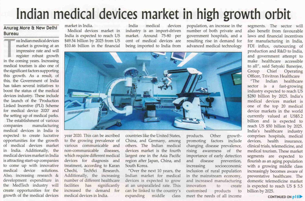 Indian medical devices market in high growth orbit