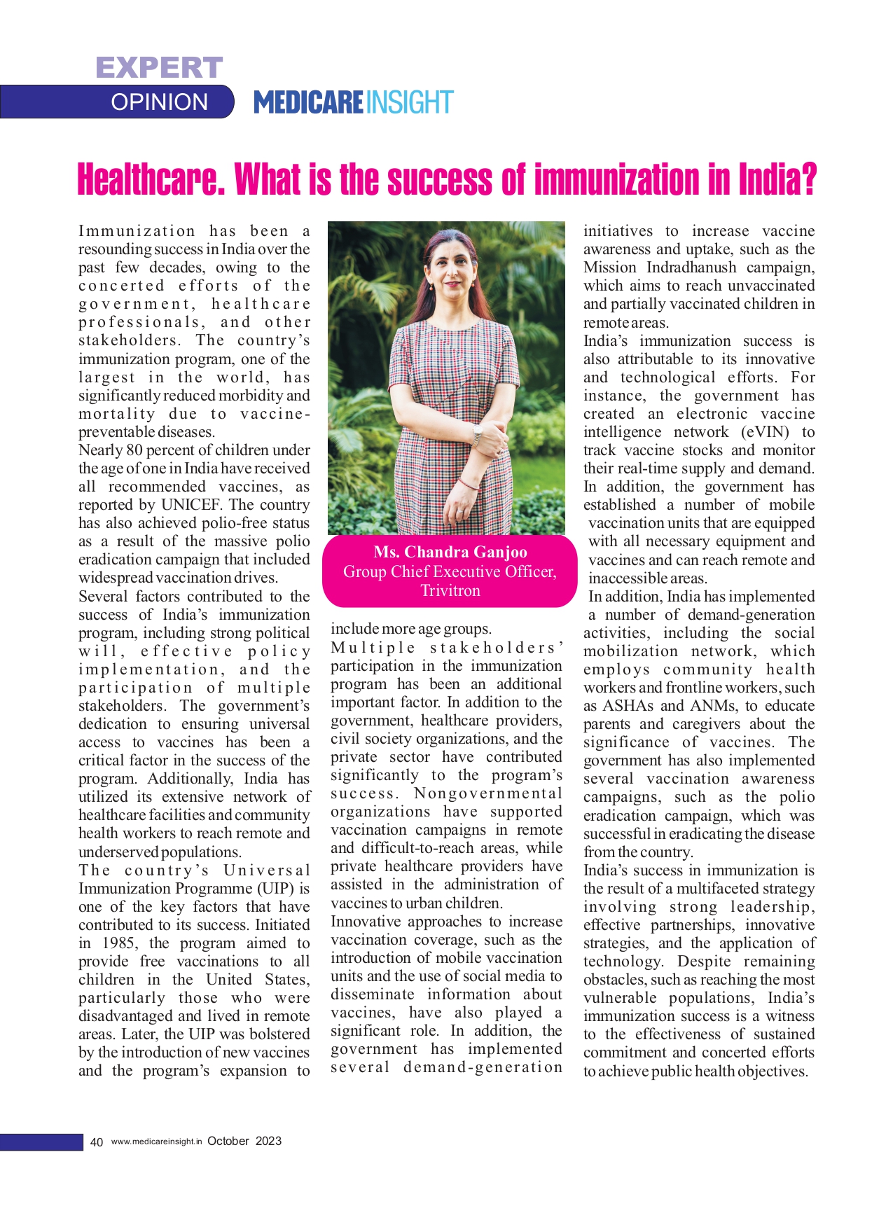 Healthcare: The Success of Immunization in India