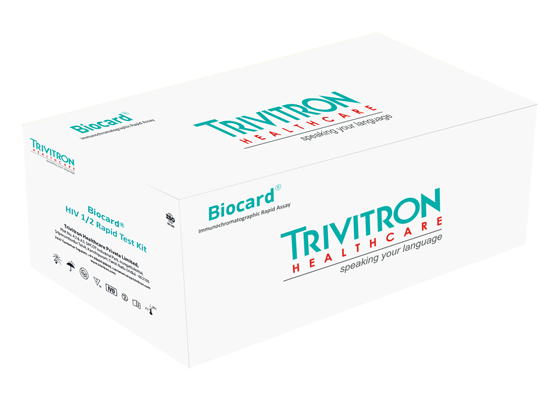 Biocard HIV 1/2 Rapid Test Kit | Trivitron Health Care
